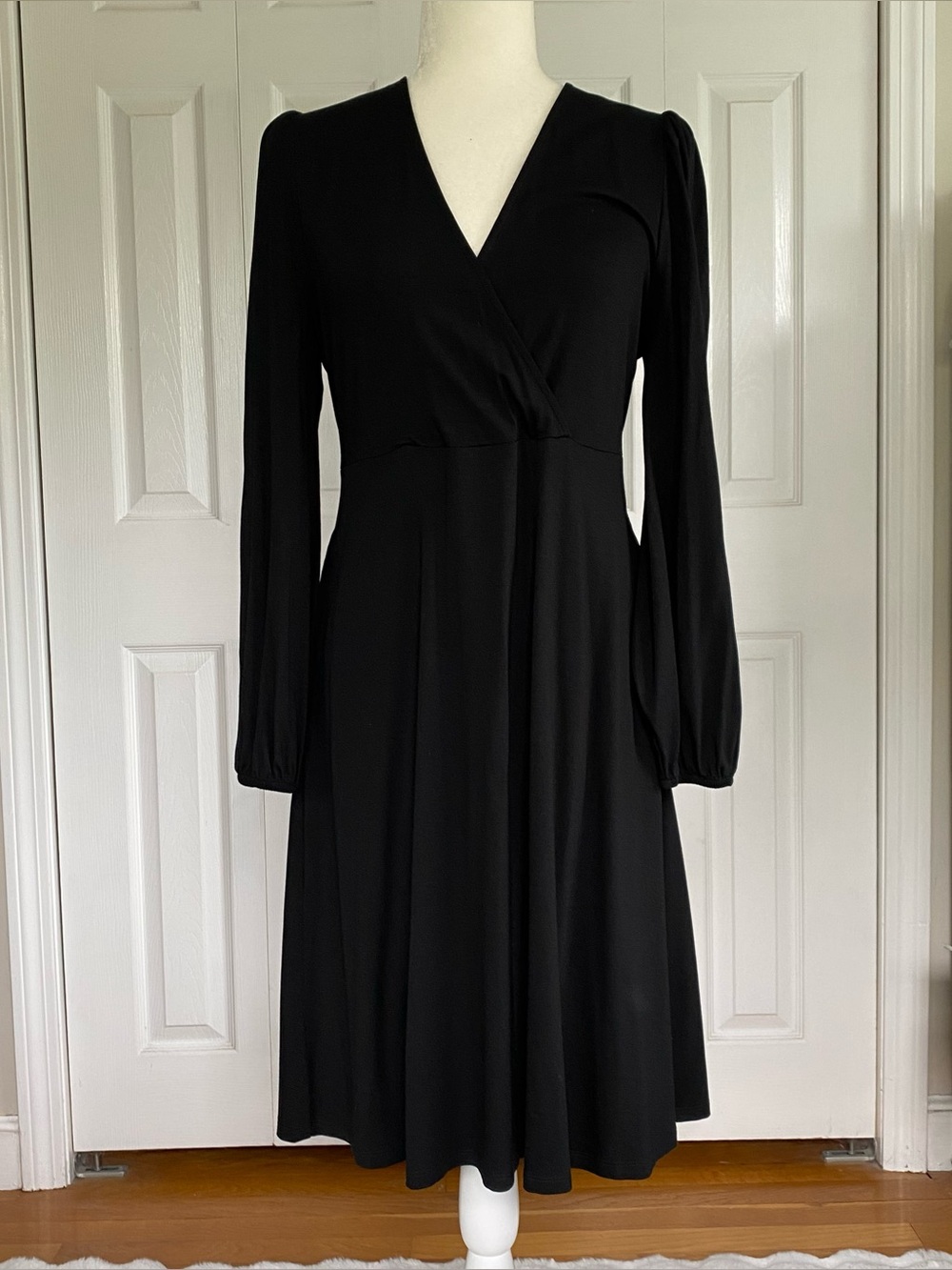 Boden Easy Fixed Wrap Jersey Dress Black 8 NWT